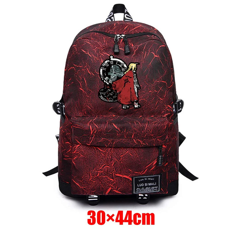 Fullmetal Alchemist Fabric Zip Backpack Schoolbag