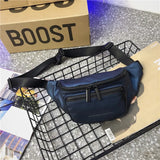 Unisex Oxford Waist Bag Zipper Crossbody Bag Casual Accessories Bags