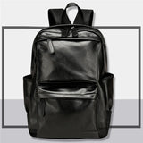 Unisex Business Backpack Travel Bag Pu Leather Men's Shoulder Bags Casual Bag