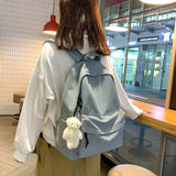 Unisex Canvas Backpack Daypack Satchel School Travel Bookbag