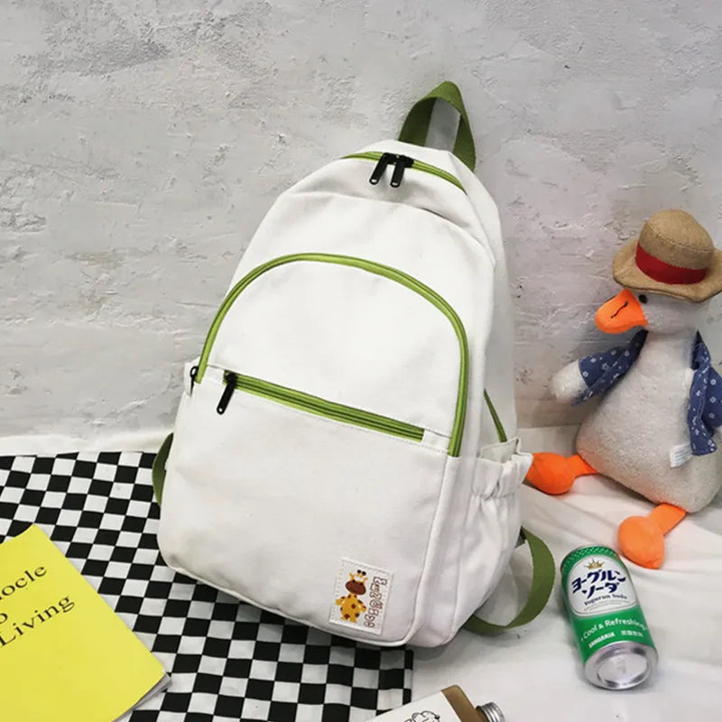 Unisex Canvas School Bag Travel Backpack Shoulder Bag Student Backpack Youth