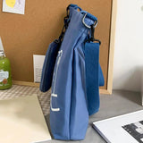 Bear Pattern Canvas Tote Bag Adjustable Strap Kids Crossbody Bag
