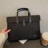 Canvas Briefcase Laptop Bag Casual Business Document Holder