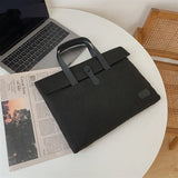 Canvas Briefcase Laptop Bag Casual Business Document Holder