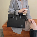 Canvas Briefcase Laptop Bag Casual Business Document Holder