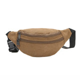 Canvas Waist Pack Double Layer Zipper Chest Bag