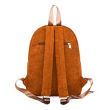 Unisex Corduroy Backpack School Bag Daypack Shoulders Bag Satchel