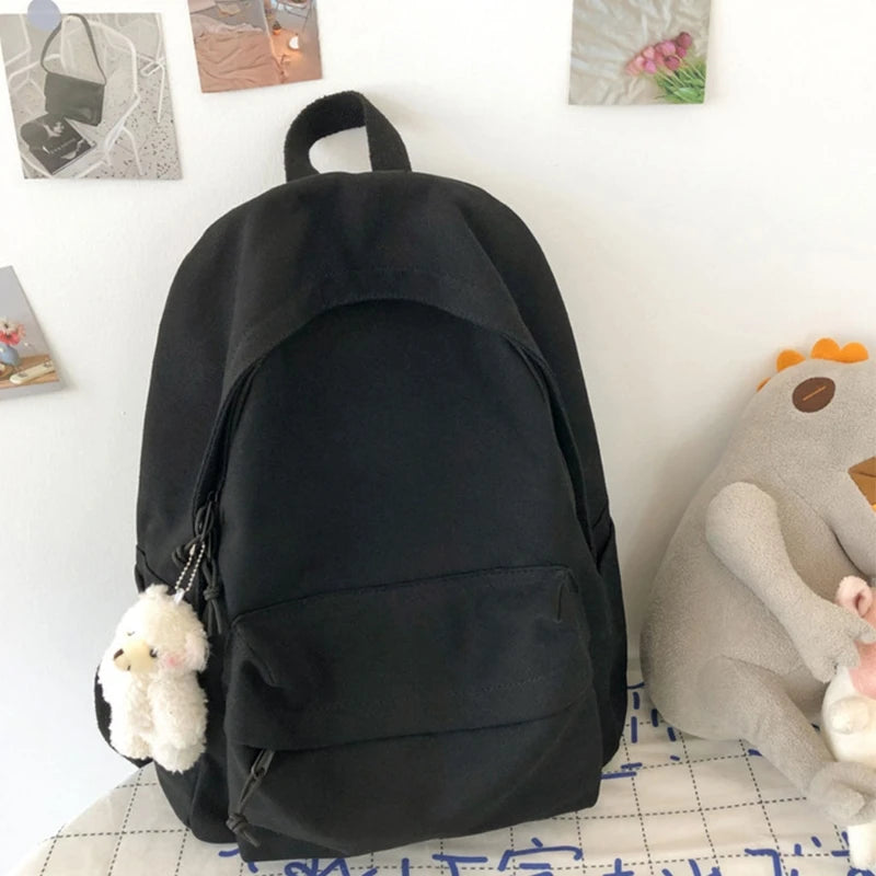 Unisex DIY Canvas Backpack Daypack Satchel Travel Bag