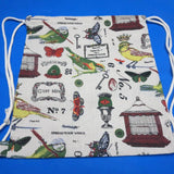 Unisex Retro Canvas Drawstring Backpack European Style Travel Bag