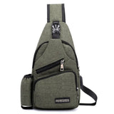 Unisex USB Charge Chest Bag Antitheft Travel Crossbody Sling Shoulder Bag