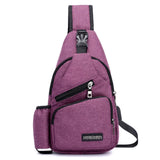 Unisex USB Charge Chest Bag Antitheft Travel Crossbody Sling Shoulder Bag