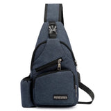 Unisex USB Charge Chest Bag Antitheft Travel Crossbody Sling Shoulder Bag