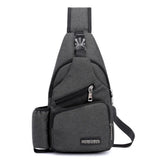 Unisex USB Charge Chest Bag Antitheft Travel Crossbody Sling Shoulder Bag