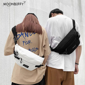 Canvas Unisex Fanny Pack Waist Bag Streetwear Chest Bag Hip Hop Banana Bags