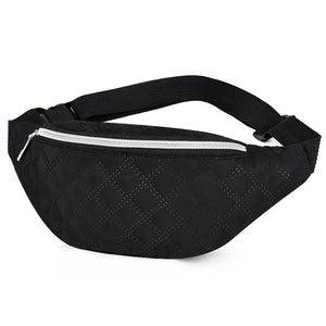Quilted Fanny Pack Unisex Large Capacity Hip Bum Bag