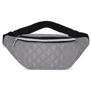 Quilted Fanny Pack Unisex Large Capacity Hip Bum Bag