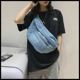 Unisex Denim Chest Bag Harajuku Style Messenger Bag