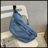 Unisex Denim Chest Bag Harajuku Style Messenger Bag