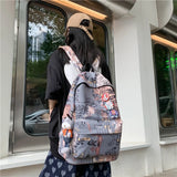 Japanese Graffiti School Backpack Casual Travel Backpack
