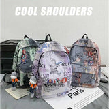 Japanese Graffiti School Backpack Casual Travel Backpack