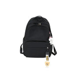 Unisex Nylon Backpack Student College Style Solid Pendant Backpack