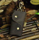 Unisex Leather Car Key Bags Holder Keyring Covers Pouch Crazy Horse Cowh