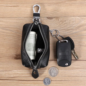 Leather Car Key Wallets Key Holder Housekeeper Organizer Zipper Key Case