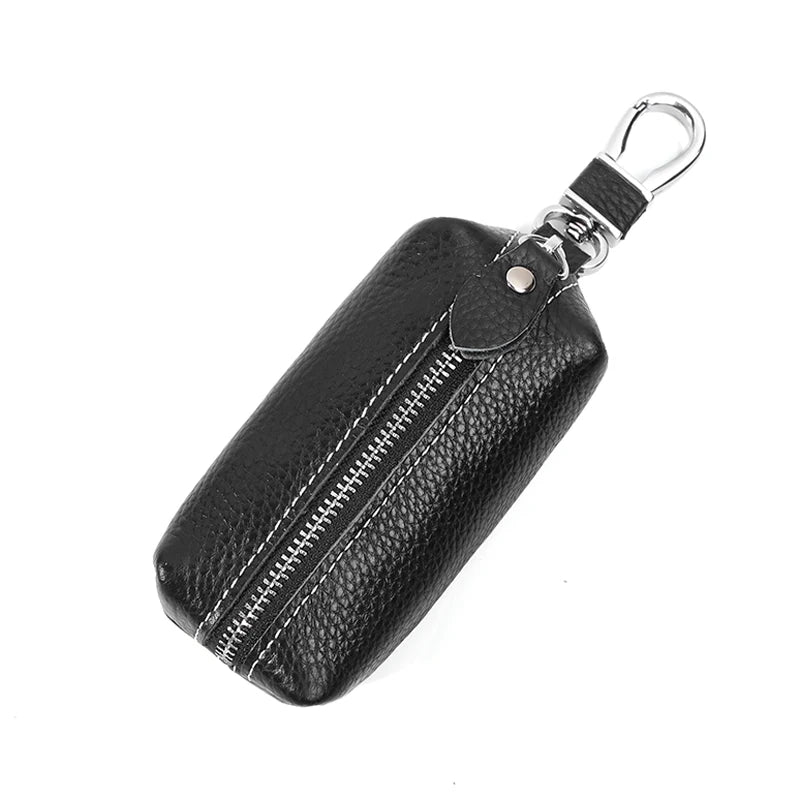 Leather Car Key Wallets Key Holder Housekeeper Organizer Zipper Key Case