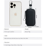 Leather Car Key Wallets Holder Organizer Keychain Covers Key Case