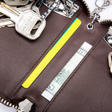 Unisex Leather Key Bag Key Chain Holder Zipper Double Key Pack