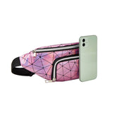 Geometric Diamond Plaid Waist Bag Laser Sports Chest Pack