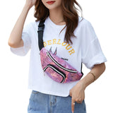 Geometric Diamond Plaid Waist Bag Laser Sports Chest Pack