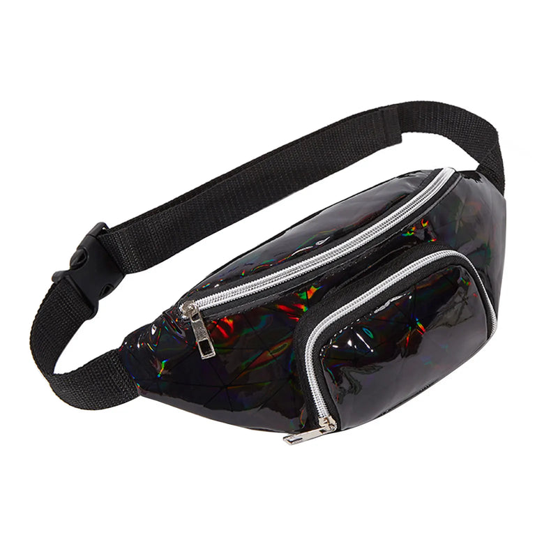 Geometric Diamond Plaid Waist Bag Laser Sports Chest Pack