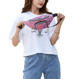 Geometric Diamond Plaid Waist Bag Laser Sports Chest Pack