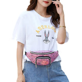 Geometric Diamond Plaid Waist Bag Laser Sports Chest Pack