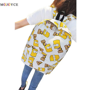 Unisex Graffiti Backpack Cartoon Printing Canvas Travel Backpack
