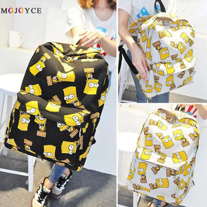 Unisex Graffiti Backpack Cartoon Printing Canvas Travel Backpack
