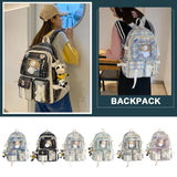 Japanese Canvas School Backpack Plaid Design Large Capacity