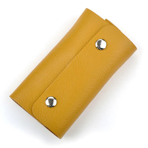 Unisex Leather Key Holder Mini Keychain Key Bag Cover Compact Small House Key Ca