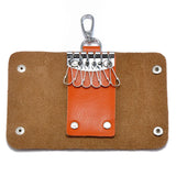 Unisex Leather Key Holder Mini Keychain Key Bag Cover Compact Small House Key Ca