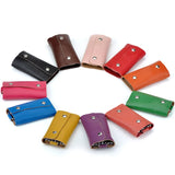 Unisex Leather Key Holder Mini Keychain Key Bag Cover Compact Small House Key Ca