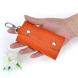 Unisex Leather Key Holder Mini Keychain Key Bag Cover Compact Small House Key Ca