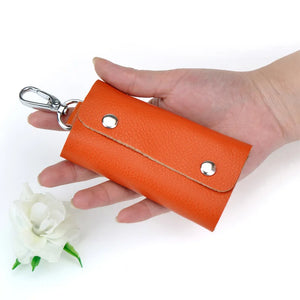 Unisex Leather Key Holder Mini Keychain Pocket Organizer