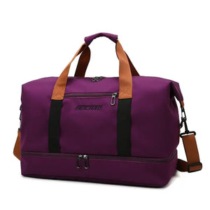 Large Capacity Travel Tote Bag Canvas Handbag Sports Shoulder Waterproof Duffle
