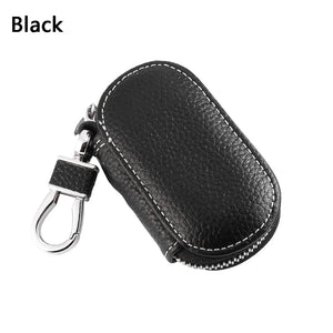 Leather Keychain Covers Men Key Holder Zipper Key Case