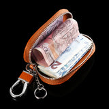 Leather Keychain Covers Men Key Holder Zipper Key Case