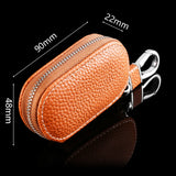 Leather Keychain Covers Men Key Holder Zipper Key Case