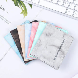 Unisex Marble Pattern PU Leather Travel Passport Cover Wallet Case
