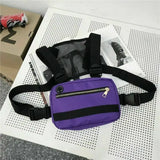 Unisex Men Women Canvas Chest Bag Hip Hop Streetwear Casual Adjustable