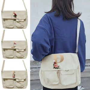 Unisex Messenger Bag Canvas Crossbody Large Capacity Tote Bag